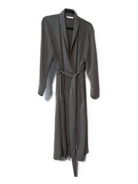 DR2 Daniel Rainn Gunmetal Gray Belted Long Duster Evening Coat NWOT Plus 2X